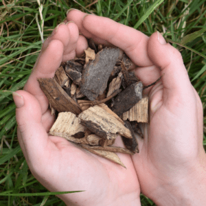 Woodland garden mulch