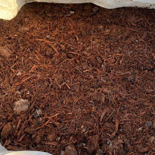 Bulk bag of spent mushroom compost